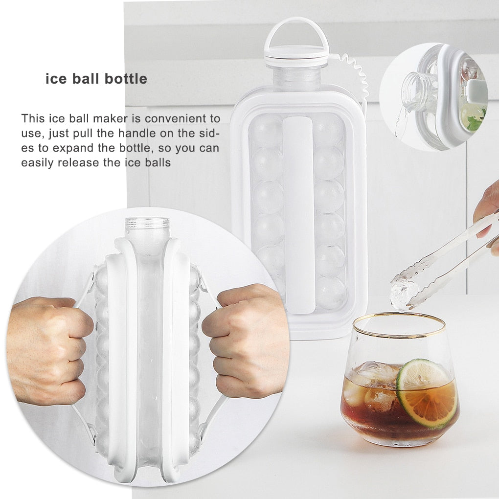 Portable 2 In 1 Ice Ball Maker Makes Bottle Makes 17 Ice Cubes  Multi-function