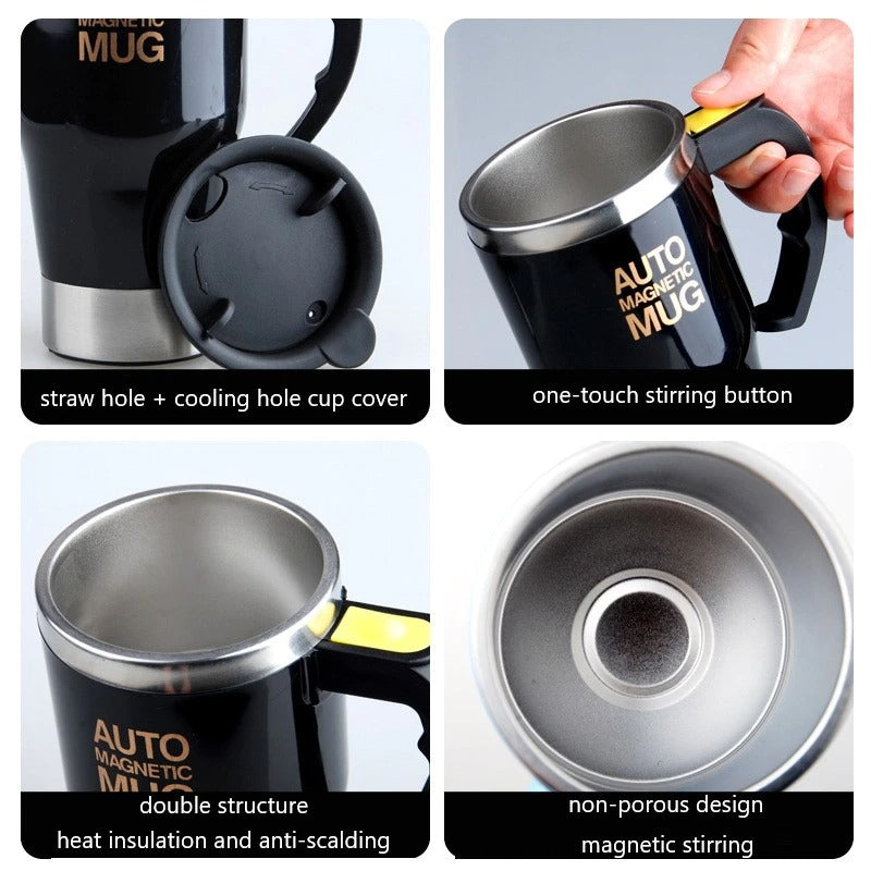 Self Stirring Coffee Cup Mugs Double Insulated Coffee Mug 400 ML